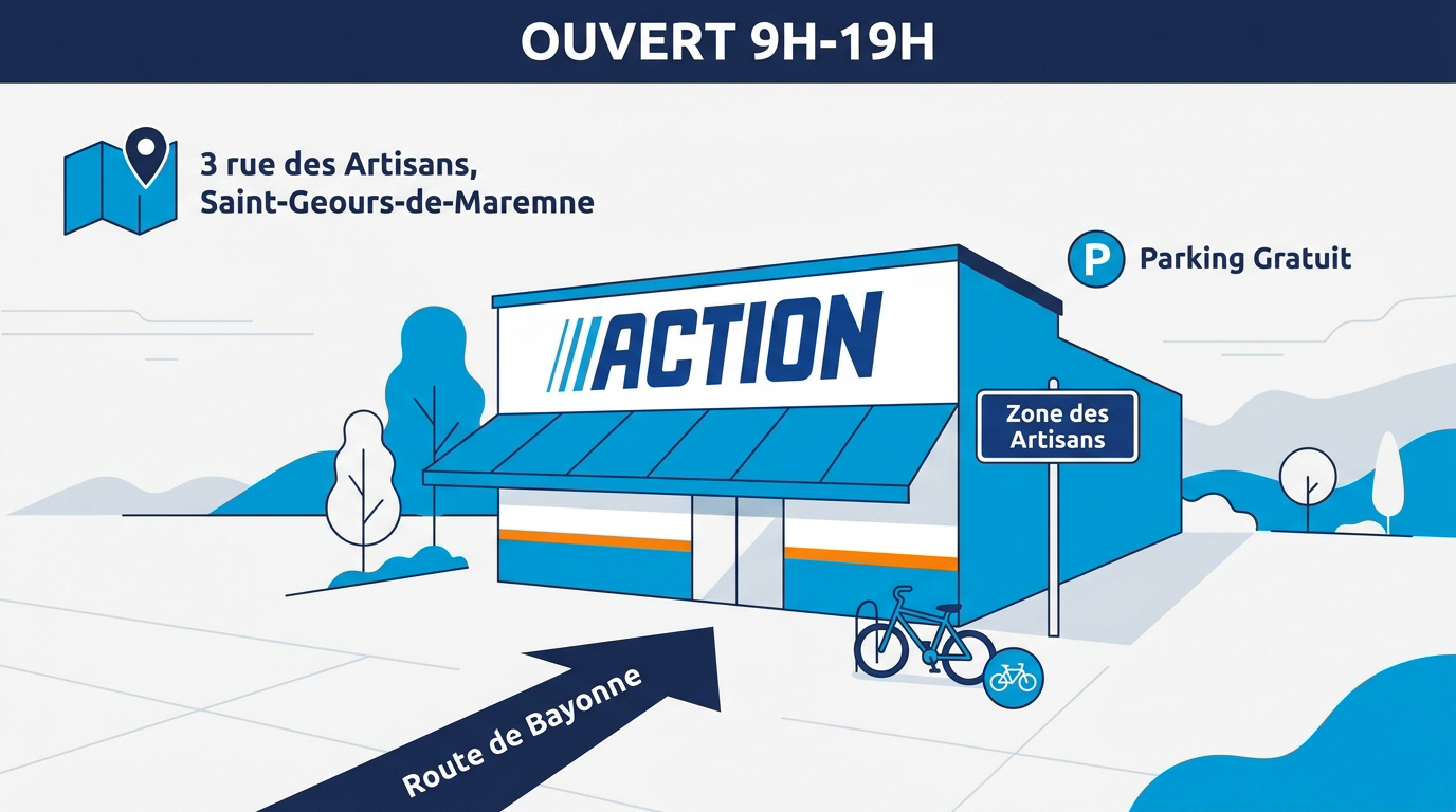 Infographie pratique du magasin Action à Saint-Geours-de-Maremne