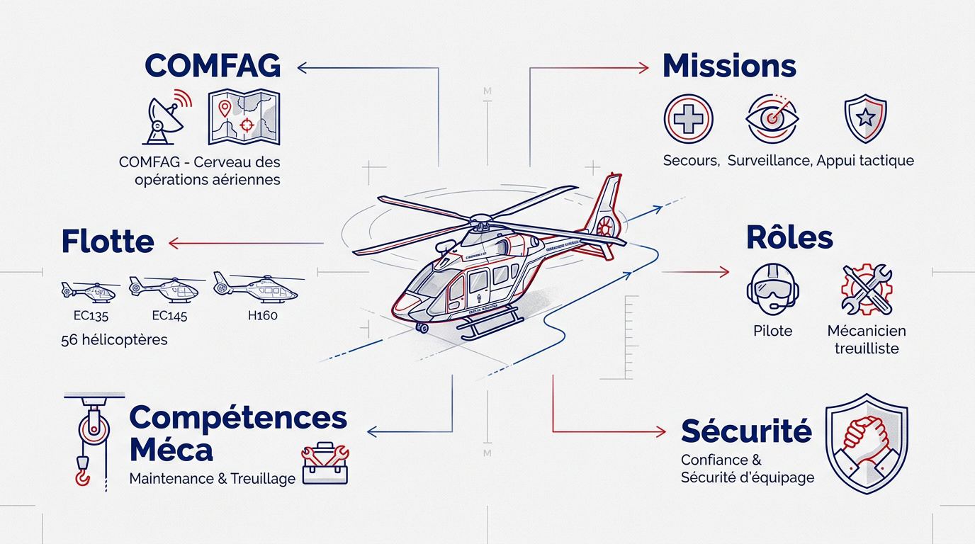 Infographie missions gendarme helicoptere
