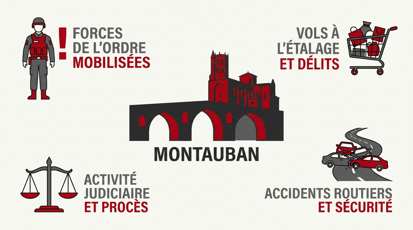 Infographie sur la sécurité et les faits divers récents à Montauban