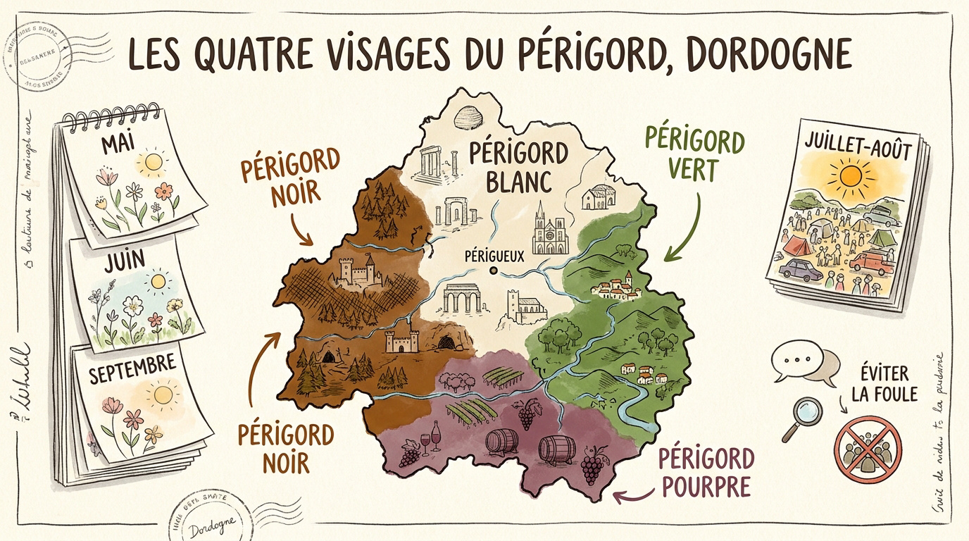 Les quatre couleurs du Périgord en Dordogne
