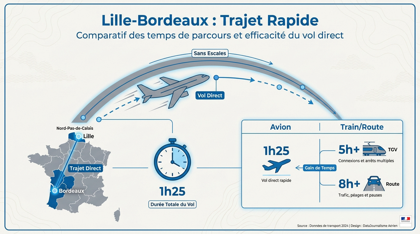 Avion prêt pour le trajet Lille Bordeaux