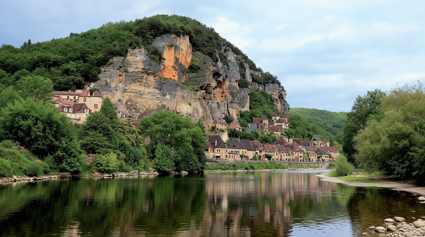 La Roque-Gageac : un village coincé entre falaise et rivière