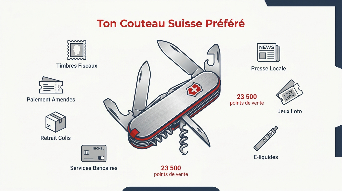 Un bureau de tabac moderne proposant divers services de proximité