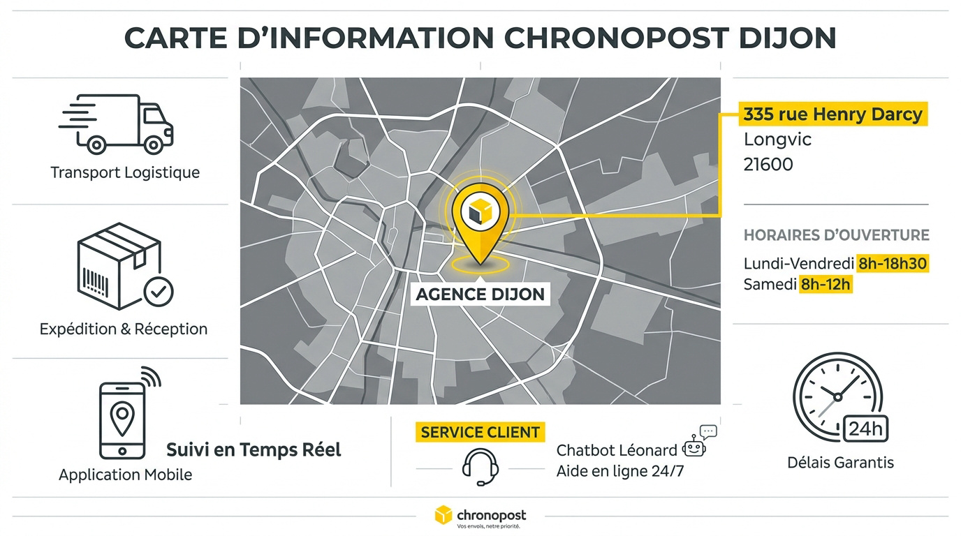 Carte de localisation de l'agence Chronopost à Dijon Longvic