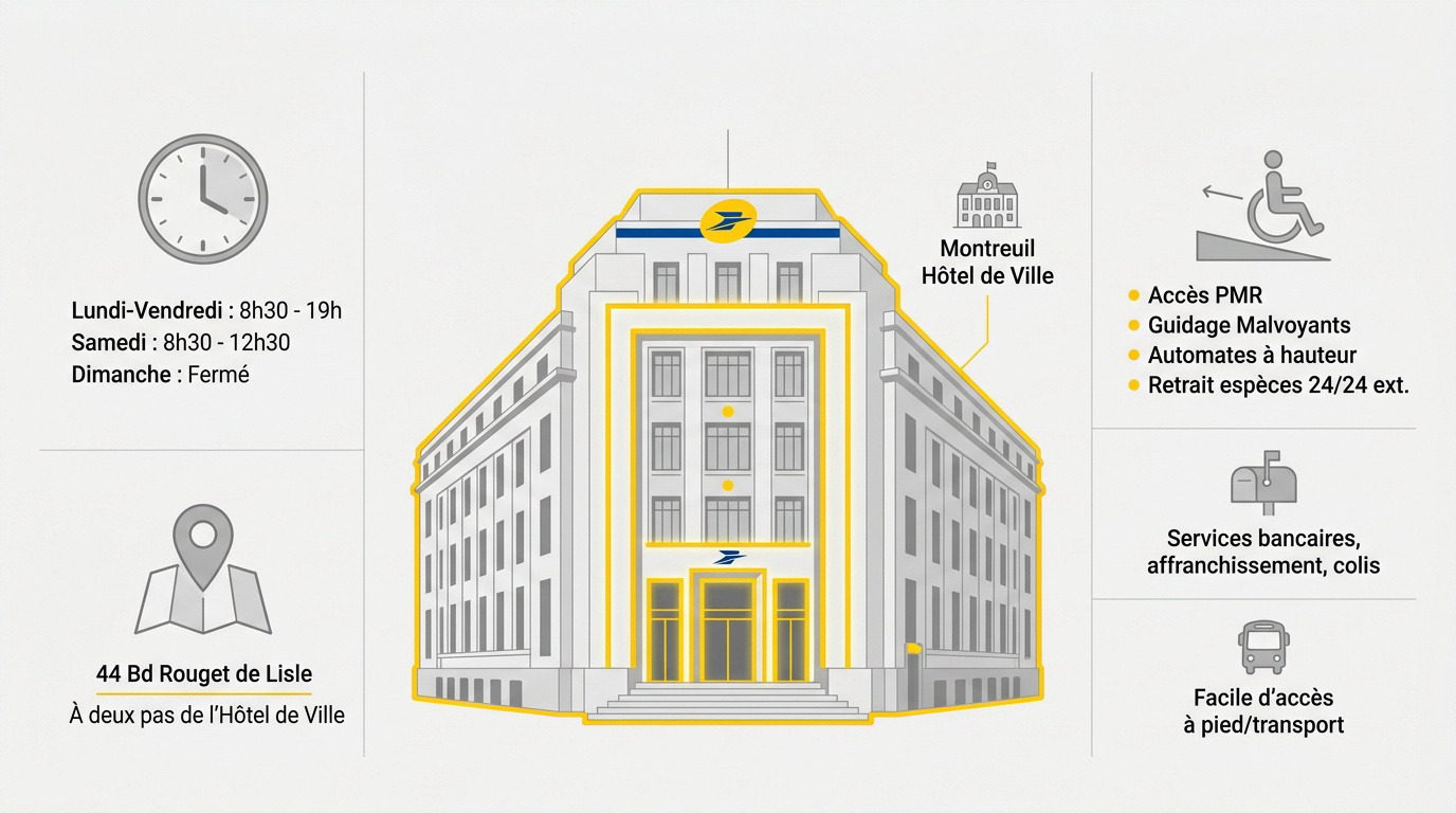 Services de La Poste principale à Montreuil