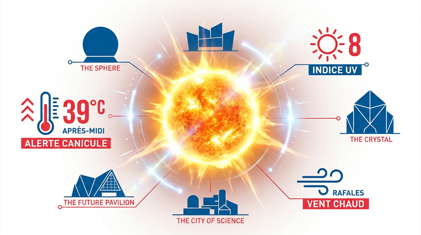 Alerte canicule au Futuroscope avec 39 degrés et indice UV 8