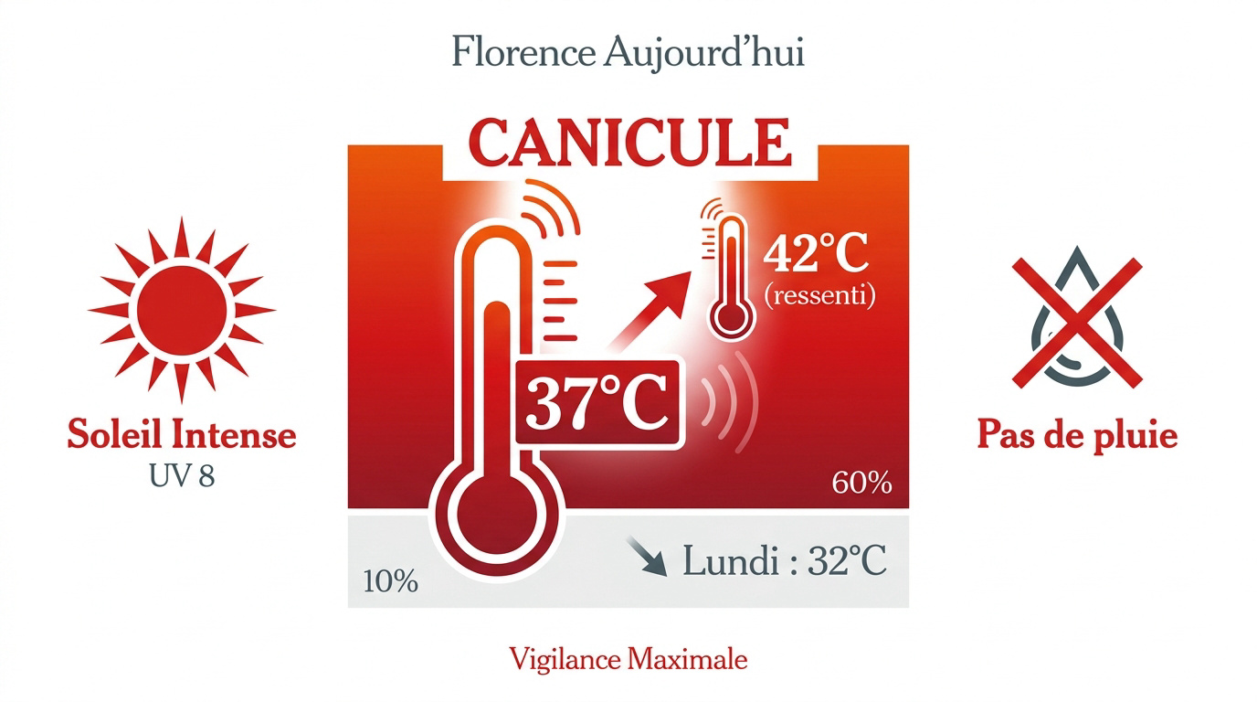 Soleil brûlant sur Florence