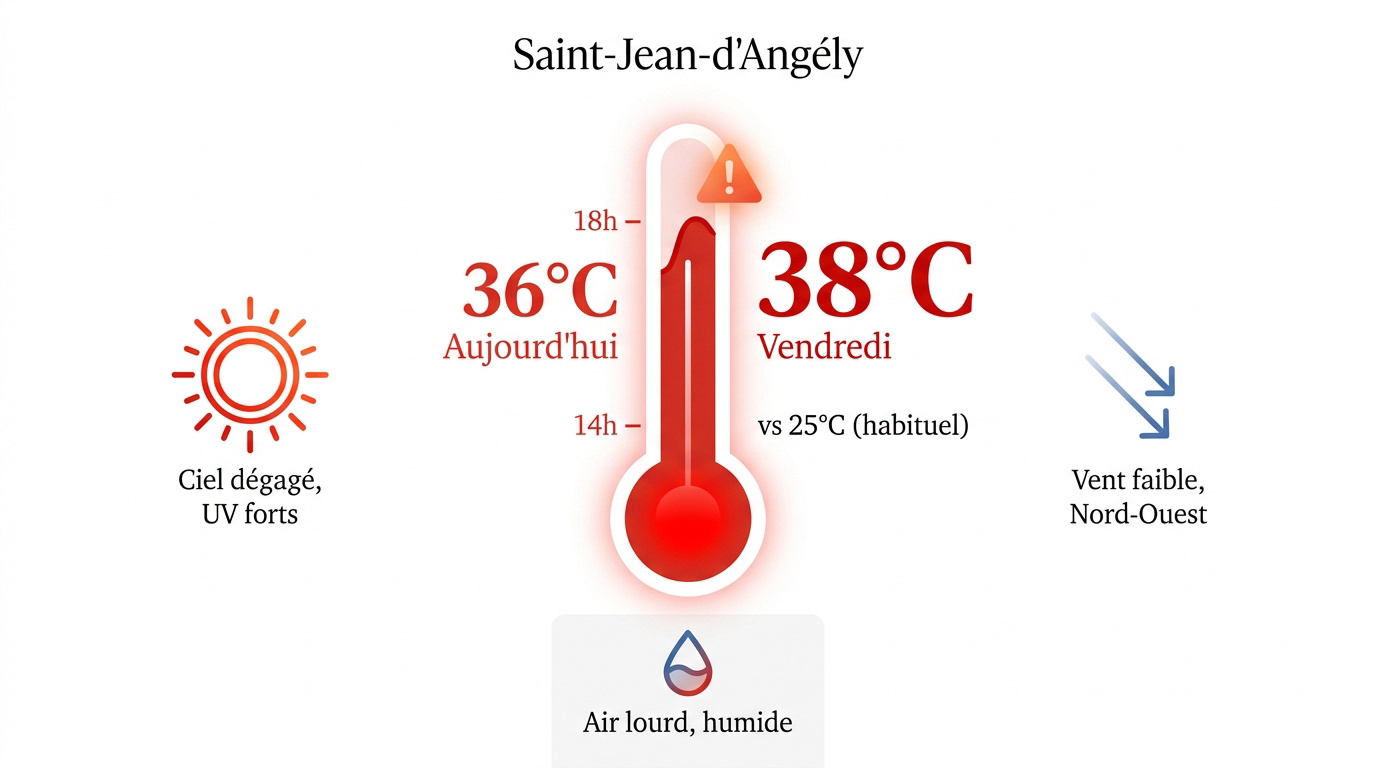 Chaleur accablante et thermomètre en hausse à Saint-Jean-d'Angély