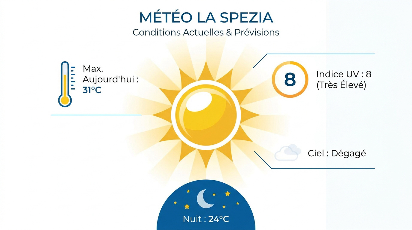 Soleil radieux et ciel bleu sur le golfe de La Spezia en Italie
