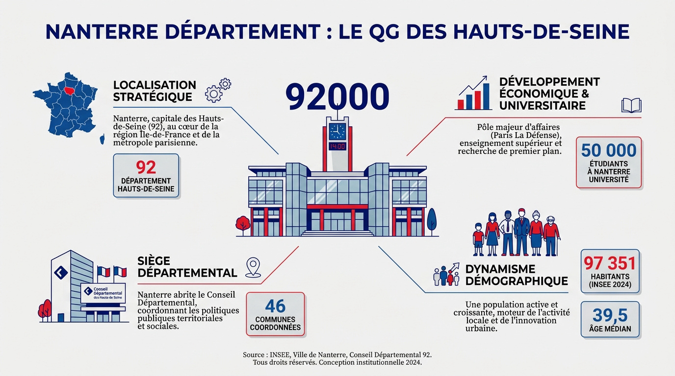 Vue aérienne de Nanterre préfecture et du quartier d'affaires