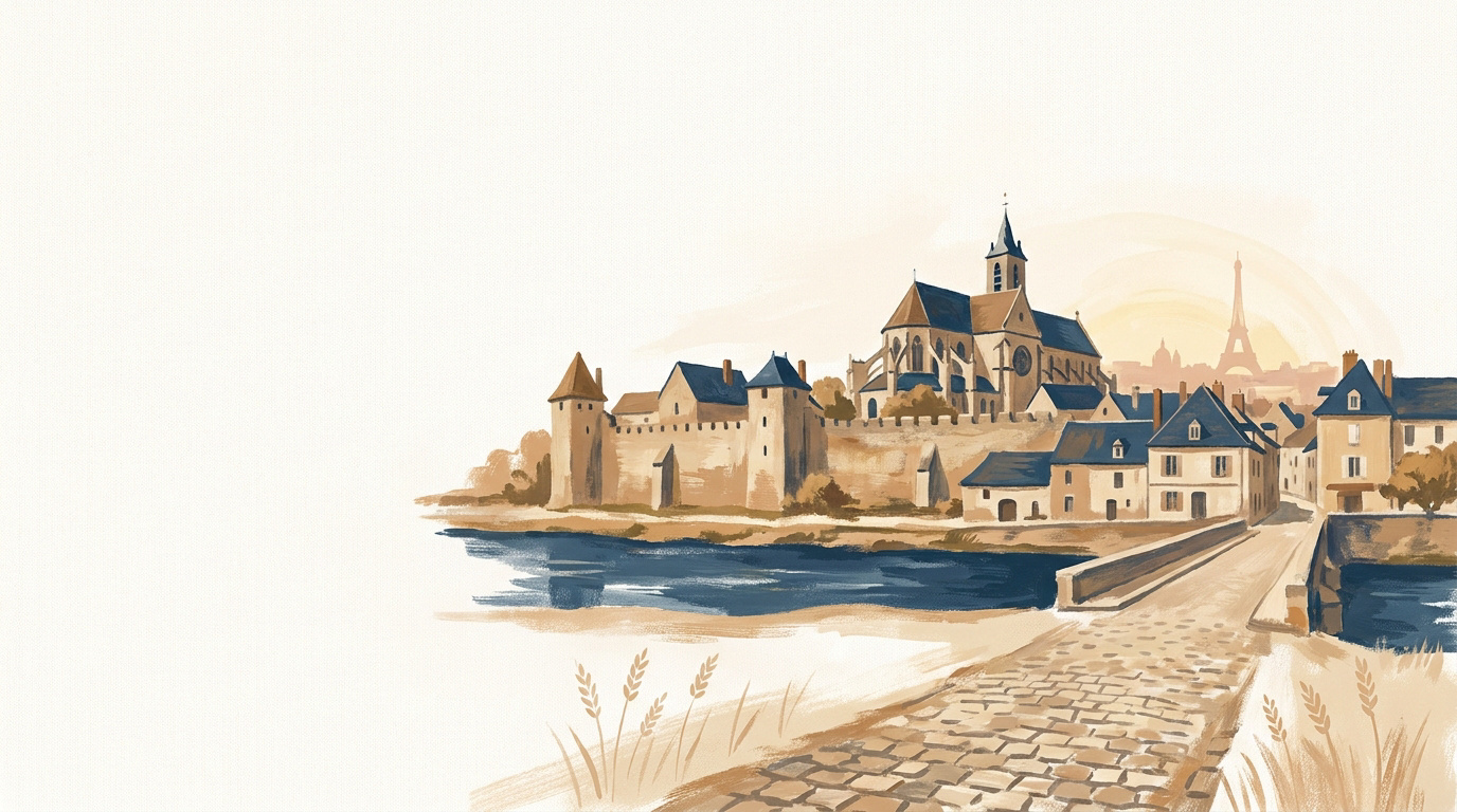 Vue pittoresque des berges du Loing à Moret-sur-Loing